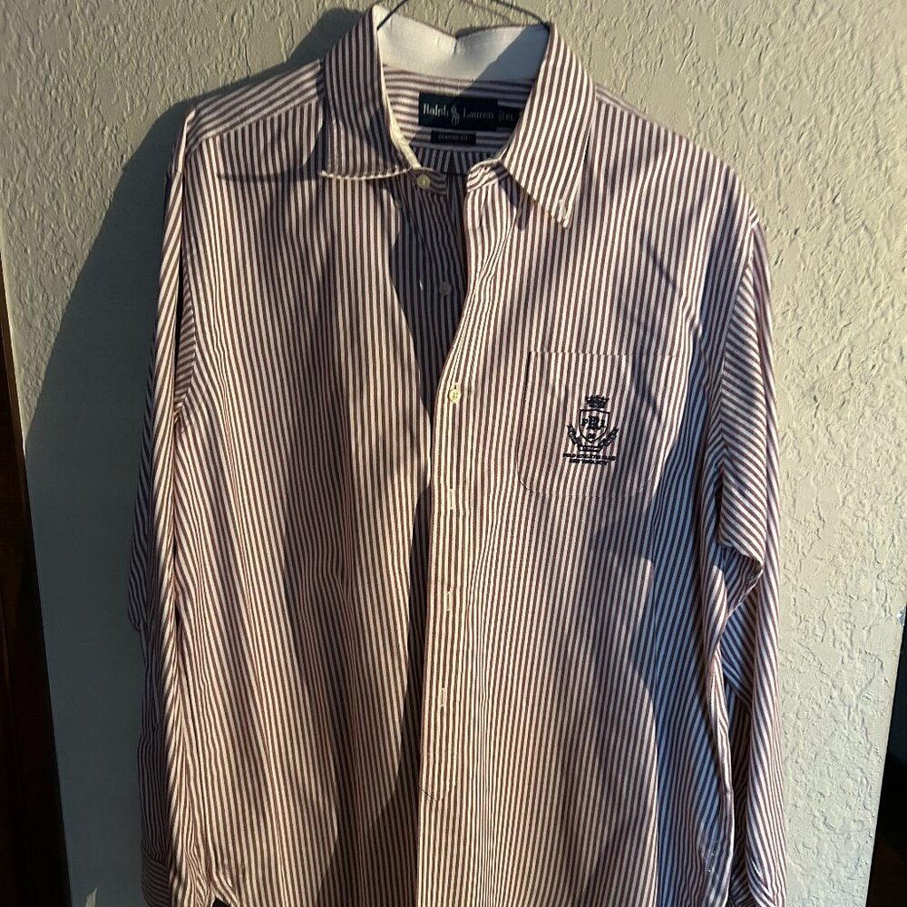 Ralph Lauren Mens Striped Dress Shirt XL Special Edition